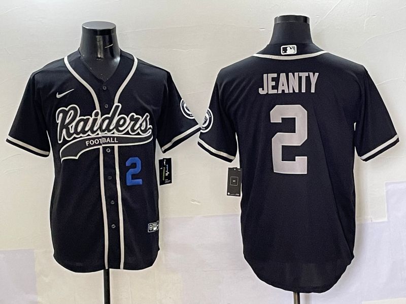 Men 2025 Oakland Raiders #2 Jeanty Black Joint Name Nike Limited NFL Jersey style 2